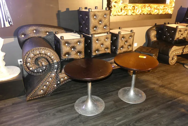 Lounge-Set, 8-tlg. (2x Tisch, 1x Sofa, 5x Hocker)
